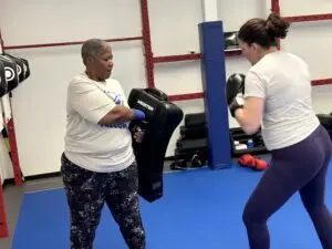 friends working out together